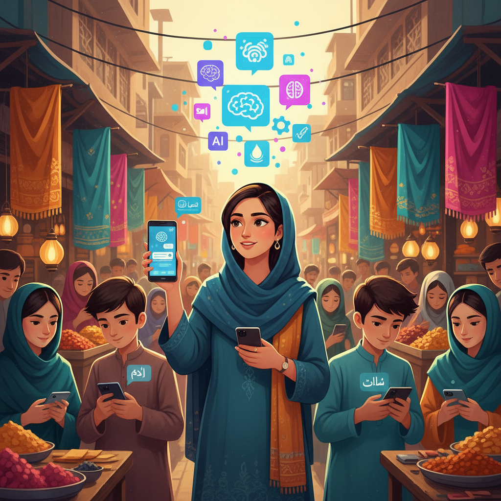 Pakistani learners using Maahir on their phones